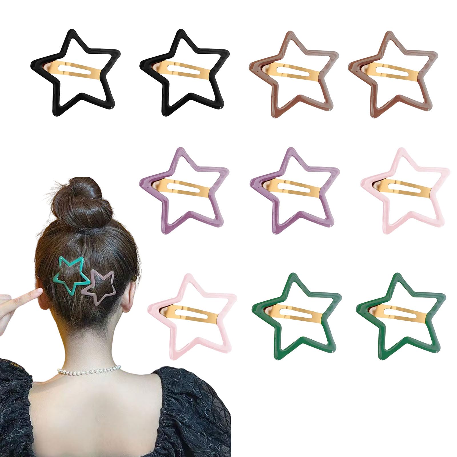 Amazon.co.jp: ヘアクリップ 星 10個セット 可愛い カラフル 星